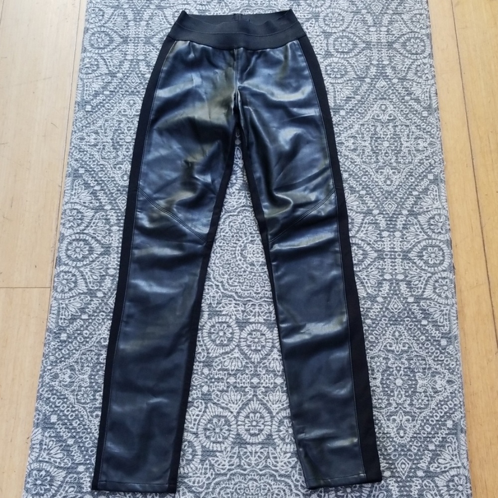 PAIGE Paloma Vegan Leather Leggings Black XS - Picture 4 of 7